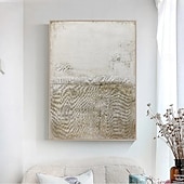 preiswerte Abstrakte Gemälde-handgemachte weiße Kunst abstrakte Malerei Ölgemälde handgemalt weiße Wand Kunst braun 3D Textur Malerei handgemalt braun Strand Malerei Wand Kunst moderne Pastell Bild Zimmer Dekor