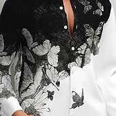 Муж. Животное Бабочка Рубашка Гавайская рубашка Рубашка без воротника Длинный рукав Мода Повседневная Отпуск Повседневные Праздники Лето Весна Воротник-стойка 3D печать Рубашки на пуговицах Белый Недорогие Животные принты-Муж. Животное Бабочка Рубашка Гавайская рубашка Рубашка без воротника Длинный рукав Мода Повседневная Отпуск Повседневные Праздники Лето Весна Воротник-стойка 3D печать Рубашки на пуговицах Белый