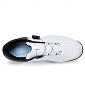 economico Scarpe da Golf da Uomo-scarpe da golf bianche da uomo con sistema di allacciatura Boa, suola chiodata, tomaia traspirante per comfort e stabilità sul campo da golf