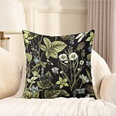 billige blomster- og plantestil-Blomst insekt dekorative kasteputer dekning 1PC myk firkantet sofa putevar puteinnlegg soverom stue sofa stol