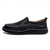 preiswerte Herrenpantoletten &amp; -slipper-Freizeit-Schlupfschuhe aus Kunstleder für Herren mit Steppnähten – bequemes, atmungsaktives Alltagsschuhwerk für Outdoor- und Freizeitaktivitäten