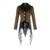 levne Topy-Retro Punk a gotika Steampunk Kabát Maškarní Smoking Upír Morový doktor Krajka Dámské předvečer Všech svatých Karneval Plesová maškaráda Párty předvečer Všech svatých Dospělé Kabát