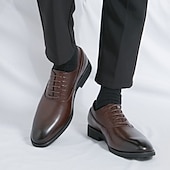 billige Formell-mørkebrune oxfordsko for menn - kunstskinn med krokodilleteksturpreging og perforeringsdetaljer, elegant formelt fottøy for menn, ideelt for bryllup, forretninger og spesielle anledninger