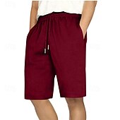 cheap Sweat Shorts-Men&#039;s Sweat Shorts Summer Shorts Casual Shorts Pocket Drawstring Elastic Waist Plain Comfort Short Party Daily Fashion Classic Style White Wine Micro-elastic
