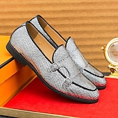 economico Semi-formale-mocassini da uomo firmati con doppia fibbia, tomaia in mesh testurizzato, scarpe casual eleganti per il lavoro e le occasioni speciali