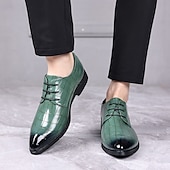 economico Formale-scarpe stringate in similpelle con motivo coccodrillo bordeaux da uomo, eleganti calzature formali per lavoro, matrimoni e occasioni speciali