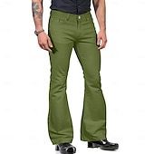 economico Fondi-Retrò Vintage Anni &#039;70 Pantaloni Pantaloni a zampa d&#039;elefante Hippie Disco Tinta unica Per uomo Halloween Carnevale Feste Abbigliamento Quotidiano Parata dell&#039;Orgoglio Adulti Tutte le stagioni