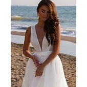  Bruidsjurken Baljurk V-hals Off Schouder Reguliere Bandjes Kapel Train Tulle Bruidsjurken Met Plooien Gerimpelde