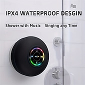 זול רמקולים-רמקול עמיד למים ipx4 רמקול אלחוטי נייד עם כוס יניקה usb נטענת למסיבות נסיעות לשירותים בבית ובחוץ (כוסות היניקה חייבות להיות על משטח חלק כדי להשתמש בהן)