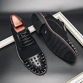economico Formale-scarpe derby da uomo - misto pelle sintetica e pelle scamosciata con dettagli rivettati, eleganti calzature casual da uomo, perfette per ufficio, feste e uso quotidiano