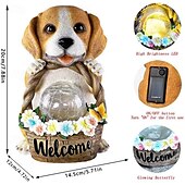 cheap Landscape Lights-Solar-Powered Dog Statue Light with Retro LED Lantern - Outdoor Garden Decor for Patio, Porch, Balcony, Holiday Decoration