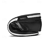 billiga Tillfällig-slip-on sneakers i konstläder för män, avslappnade vita skor med bekväm gummisula, snygga och mångsidiga skor för vardags- och fritidsaktiviteter