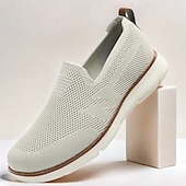 billige Sneakers til herrer-slip-on strikkede joggesko for menn, pustende mesh-overdel med komfortabel passform, uformelle lette sko for hverdags- og utendørsaktiviteter