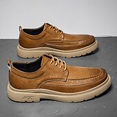 billiga Tillfällig-bruna mäns fritidssneakers i konstläder med snörning – snygga och bekväma skor för vardagsbruk och utomhusaktiviteter