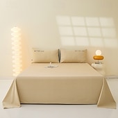 cheap Sheets &amp; Pillowcase-Single Sheet Flat Sheet Bedding Cotton Solid Colored Soft Premium Quality Comforter Cover Bed Collection