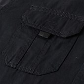 preiswerte Arbeitshemden für Herren-Herren Hemd Sommerhemd Lässiges Hemd Knopfhemd Schwarz Kaki Armeegrün Grau Langarm Glatt Kargen Urlaub Festtage Tasche Bekleidung Polyester Modisch Brautkleider schlicht Komfortabel
