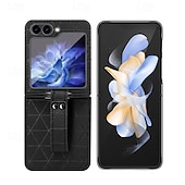 tanie Etui do telefonów Samsung-Etui na telefon do Samsung Galaxy Z Flip 6 Z Flip 5 Z Flip 4 Tylny pokrowiec Odporny na wstrząsy Retro PU skóra