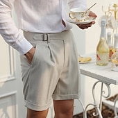 abordables Shorts de costume-Homme Robe Short Short d&#039;été Short de travail Shorts décontractés Poche Plein Confort Court Formel Soirée Travail Mode Style classique bleu marine Abricot Micro-élastique