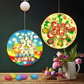 お買い得  イースターライト-イースターバニーエッグ吸盤ショーケースライト電池式イースターディナーパーティー用お祝いデコレーション