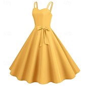 economico Vestiti-Retrò Vintage Anni 1950 Vestito Abito Swing Per donna Carnevale Mascherata Abbigliamento quotidiano Addio al Nubilato Adulti Vestito Abiti per il ritorno
