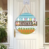 رخيصةأون عيد الفصح-لافتة خشبية لعيد الفصح على شكل أرنب ترحيبي، تُعلق على الباب، تُضفي أجواءً احتفالية، وتُزيّن الجدران، وتُستخدم كخلفية لمهرجان الربيع، وهي مصنوعة يدويًا من الخشب للمنزل أو الشرفة.