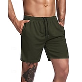 baratos Calções Estilo Casual-Homens Shorts ativos Shorts de moletom Calção Shorts de verão Bolsos Com Cordão Cintura elástica Tecido Conforto Curto Esportes Diário Para Noite Moda Casual Preto Verde Tropa Micro-Elástica