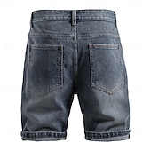 billige Herre Elite Shorts-Herre Jeans Dongerishorts Knapper Lomme Gradert Knelengde utendørs Feriereise Avslappet Ferie Årgang Blå Grå Mikroelastisk