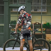 economico Maglie da uomo-Per uomo Maglia da Ciclismo Teschio Manica Corta Bicicletta Maglietta Maglia con 3 tasche posteriori Mountain Bike MTB Asciugatura Rapida Design Anatomico Assorbente Traspirante Gli sport Nero Viola