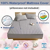 abordables Parures de draps-Housse de lit protectrice imperméable Queen Full King protège-matelas ajusté drap imperméable protecteur housse de matelas en taffetas shaggy ultra douce et confortable anti-acariens