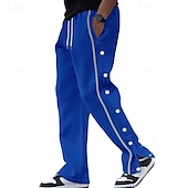 abordables Pantalones de deporte-Hombre Pantalones deportivos Pantalones de Deporte Pantalones Bolsillo Correa Cintura elástica Plano Comodidad Deporte Diario Moda Casual Azul Real Caqui Microelástico