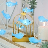 abordables Guirlandes lumineuses à piles-Guirlande lumineuse à 1,5 m avec 10 LED en forme de requin et de tortue, luminaire décoratif à piles, idéal pour la maison, la chambre à coucher, le bord de mer, les fêtes, les vacances