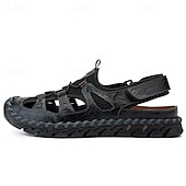 economico Sandali casual-Per uomo Sandali Scarpe fatte a mano Pelle crosta Traspirante Comodo Antiscivolo Con lacci intrecciali Giallo-marrone Nero Marrone
