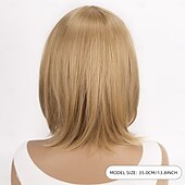 levne Syntetické trendy paruky-Syntetické paruky Bouncy Curl Velké vlny Asymentrický střih S ofinou na stroji Paruka 14&quot; Zlatavá Umělé vlasy Dámské Blonďatá