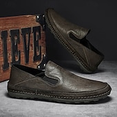 abordables Chaussures sans lacets &amp; mocassins-Mocassins en similicuir pour hommes – chaussures décontractées confortables avec côtés élastiques pour un usage quotidien et des activités de plein air
