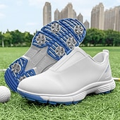 preiswerte Herren Golfschuhe-weiße Golfschuhe für Herren mit Reißverschluss, atmungsaktivem Obermaterial und gepolsterter Sohle für Komfort und Leistung auf dem Platz
