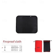 abordables Cuisine de camping-1pc camping extérieur silicone ignifuge tissu durable résistant à la chaleur imperméable tapis ignifuge pour barbecue grill camping cuisinière sécurité extérieur cuisson protection idéal pour foyers
