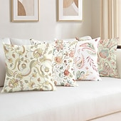 billige blomster- og plantestil-Blomster dekorative toss puter dekke 1PC myk firkantet sofa putevar putevar soverom stue sofa stol