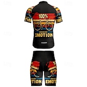 economico Set di abbigliamento da uomo-Per uomo Maglia da ciclismo con pantaloncini Manica Corta Mountain Bike MTB Ciclismo su strada Estate Primavera Autunno Nero Rosa Rosso A righe Lettere &amp; Numeri Bicicletta Cerniera Frontale