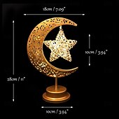 رخيصةأون أضواء زينة رمضان-مصباح القمر احتفالا بعيد الفطر المبارك &amp;ديكورات منزلية للعيد – طاولة تعمل بالبطارية، غرفة نوم، نافذة، ديكور خزانة ملابس