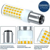 abordables Ampoules LED type maïs-Ampoules LED BA15D 6 W 220 V à intensité variable avec culot à baïonnette double pour suspensions, ventilateurs de plafond, machine à coudre 2/6 pièces