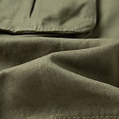preiswerte Klassiker-Herren Cargo Shorts Kurze Hosen Shorts Kurze Hosen Sommer-Shorts Knopf Multi Pocket Glatt Komfort tragbar Knielänge Outdoor Sport Täglich Modisch Brautkleider schlicht Schwarz Khaki
