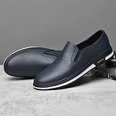 billiga Tillfällig-slip-on sneakers i konstläder för män, avslappnade vita skor med bekväm gummisula, snygga och mångsidiga skor för vardags- och fritidsaktiviteter