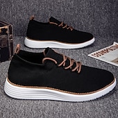 preiswerte Sneaker für Herren-marineblaue Strick-Sneaker für Herren mit Schnürung und gepolsterter Sohle für bequemes Tragen im Alltag