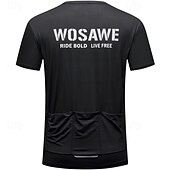 tanie Męskie koszulki-Męskie Damskie Koszulka rowerowa Litery i cyfry Krótki rękaw Rower Tee Tshirt Dżersej Top z 3 tylnymi kieszeniami Kolarstwo górskie Szybkie wysychanie Oddychający Sport Czarny Biały Zielony Odzież