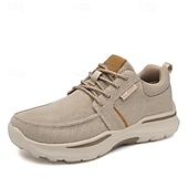 cheap Men&#039;s Sneakers-Men&#039;s Beige Sports Sneakers with Cushioned Sole and Breathable Fabric – Classic Casual Walking Shoes for Outdoor and Daily Wear