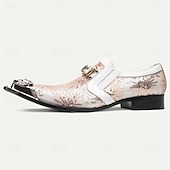 baratos Sapatos Sociais Elementares-Mocassins em Couro de Vaca Premium Masculinos com Design Floral em Lantejoulas e Detalhe de Fivela de Cristal com Ponta Dourada–Sapatos Slip-On de Luxo para Ocasiões Especiais e Vestuário Noturno