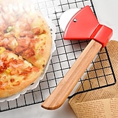 お買い得  キッチン用品＆小物-ピザカッターホイール スチール斧型 丸型ピザカッター ハンドル付き 快適なグリップ パイ クッキー パン ケーキ用
