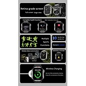 ieftine Ceasuri Smart-696 H11 Ceas inteligent 2.01 inch Uita-te inteligent Bluetooth Monitorizarea temperaturii Pedometru Reamintire Apel Compatibil cu Android iOS Dame Bărbați Telefon Hands-Free Rezistent la ap