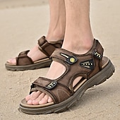 voordelige Casual sandalen-Bruine sportsandalen voor heren met verstelbare klittenbandsluitingen, ademend ontwerp en duurzame zool voor buiten, wandelen en casual zomerkleding