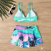 cheap Surfing Tankinis &amp; Bikinis-Women's Tankini Two Piece Swimsuit Ruffle Swimwear Swimwear Yellow Red Breathable Quick Dry Lightweight Sleeveless - Swimming Surfing Beach Summer Spring